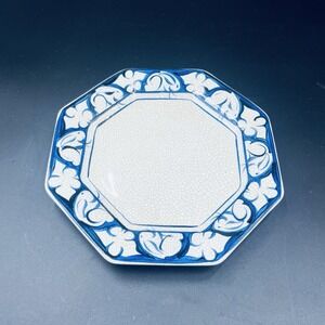 Dedham Pottery Octagon Plate 7" Vintage 1990 Signed